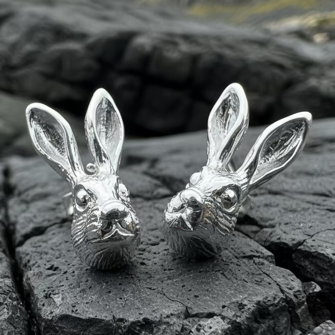 Thistledown Rabbit Post Earrings