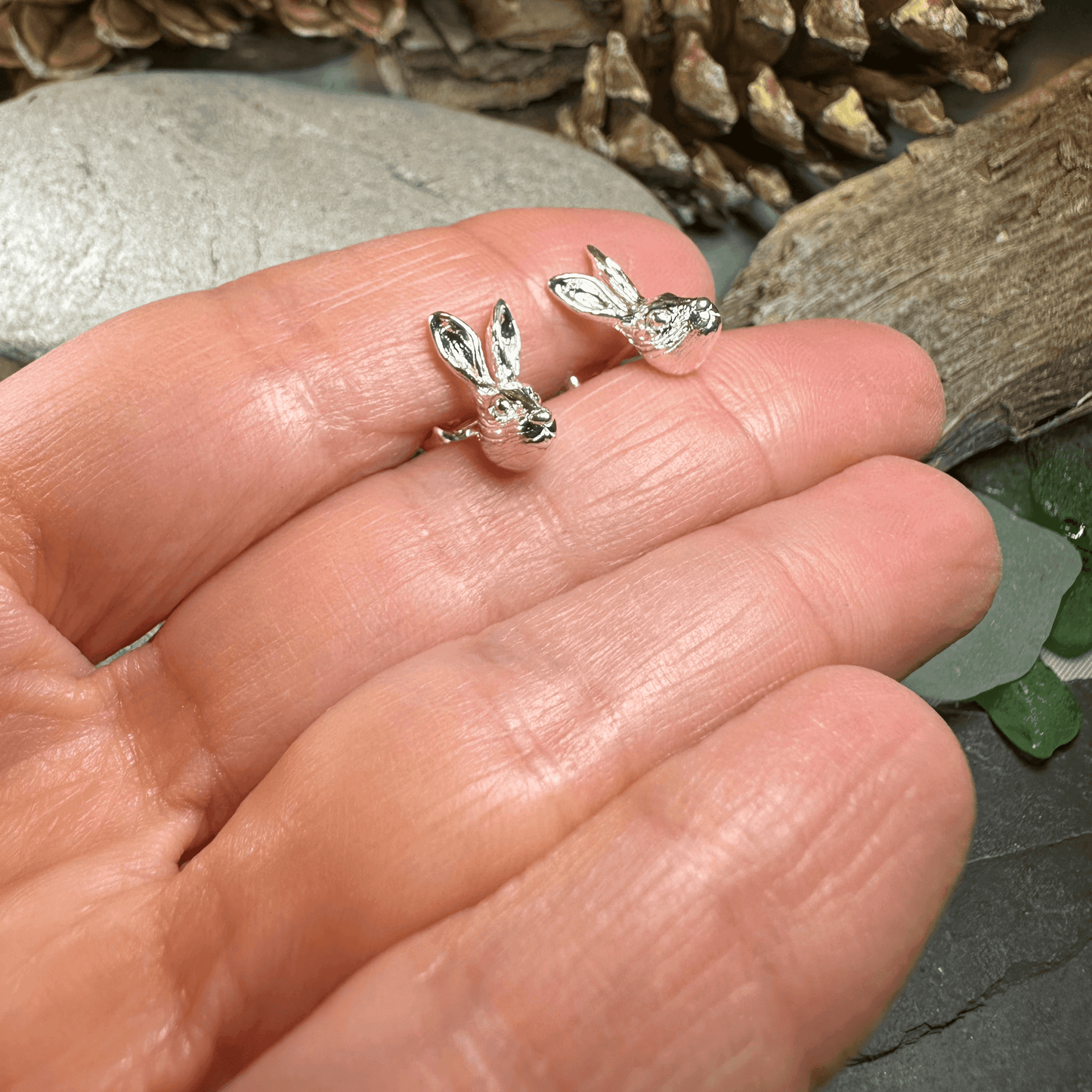 Thistledown Rabbit Post Earrings - 