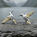 Golden Wing Hummingbird Post Earrings