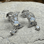 Sparkly Moon Post Earrings - 