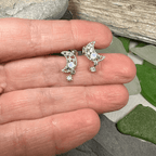 Sparkly Moon Post Earrings - 