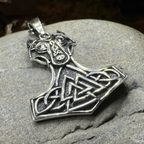 Wolf's Head Thor's Hammer Necklace