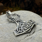Wolf's Head Thor's Hammer Necklace