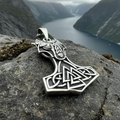Wolf's Head Thor's Hammer Necklace