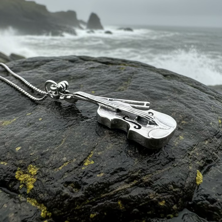 Irish Fiddle Celtic Necklace