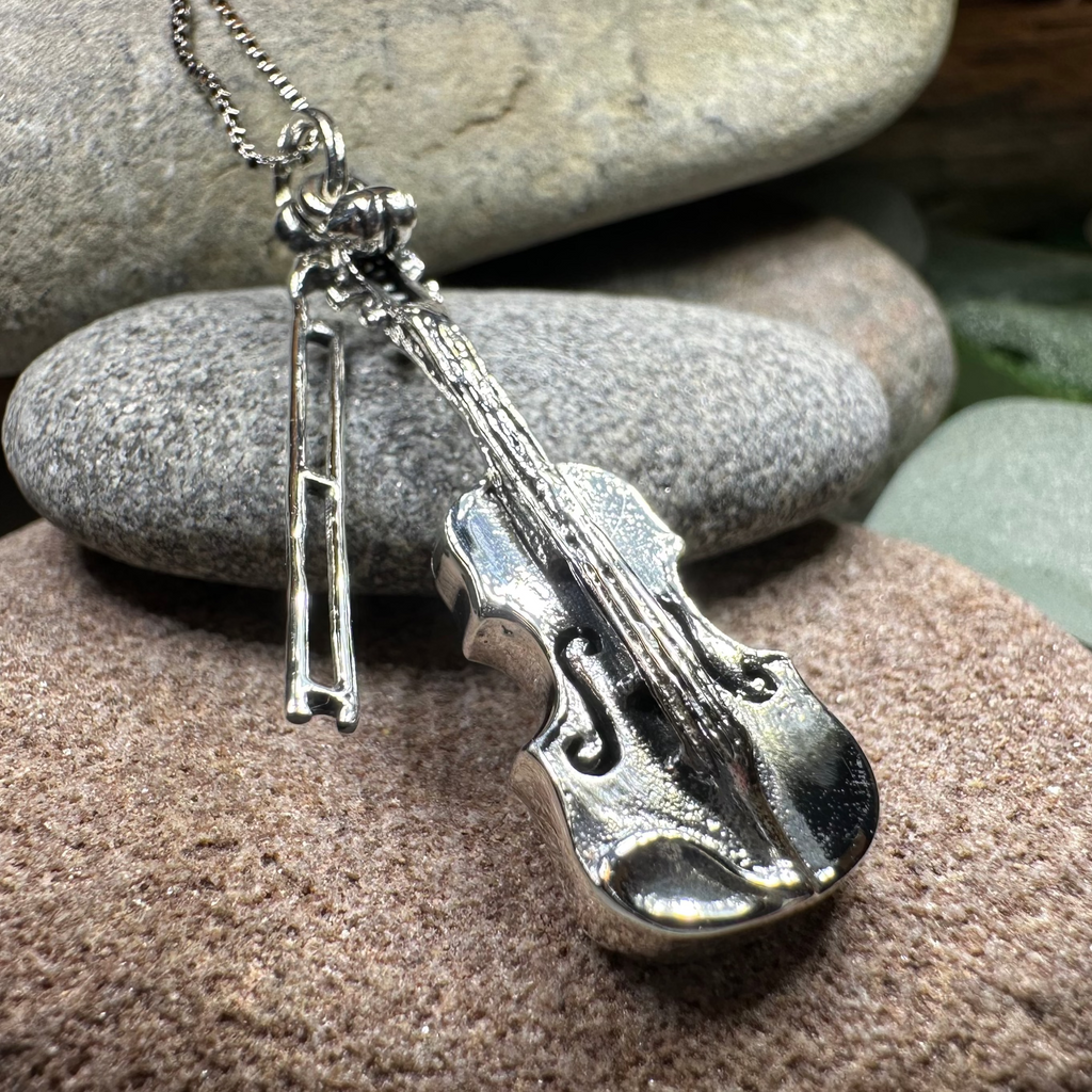 Irish Fiddle Celtic Necklace