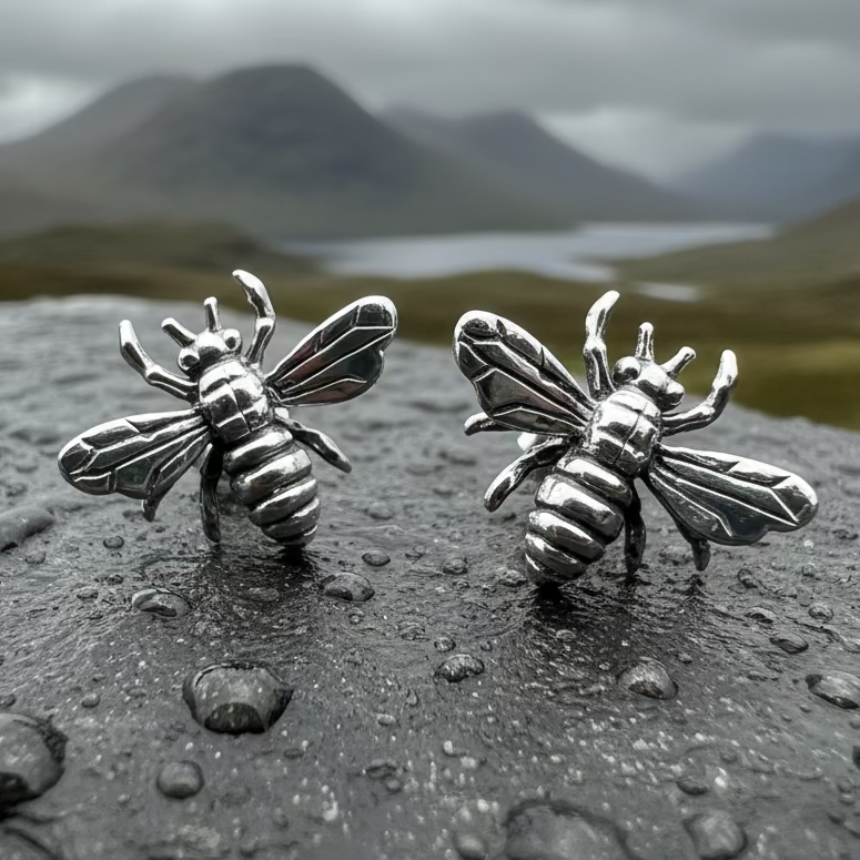 Realistic Bee Post Earrings
