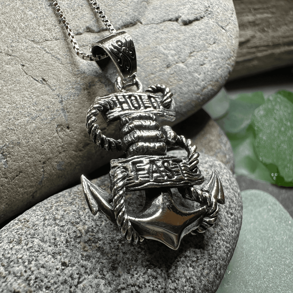 Hold Fast Anchor Necklace - 18