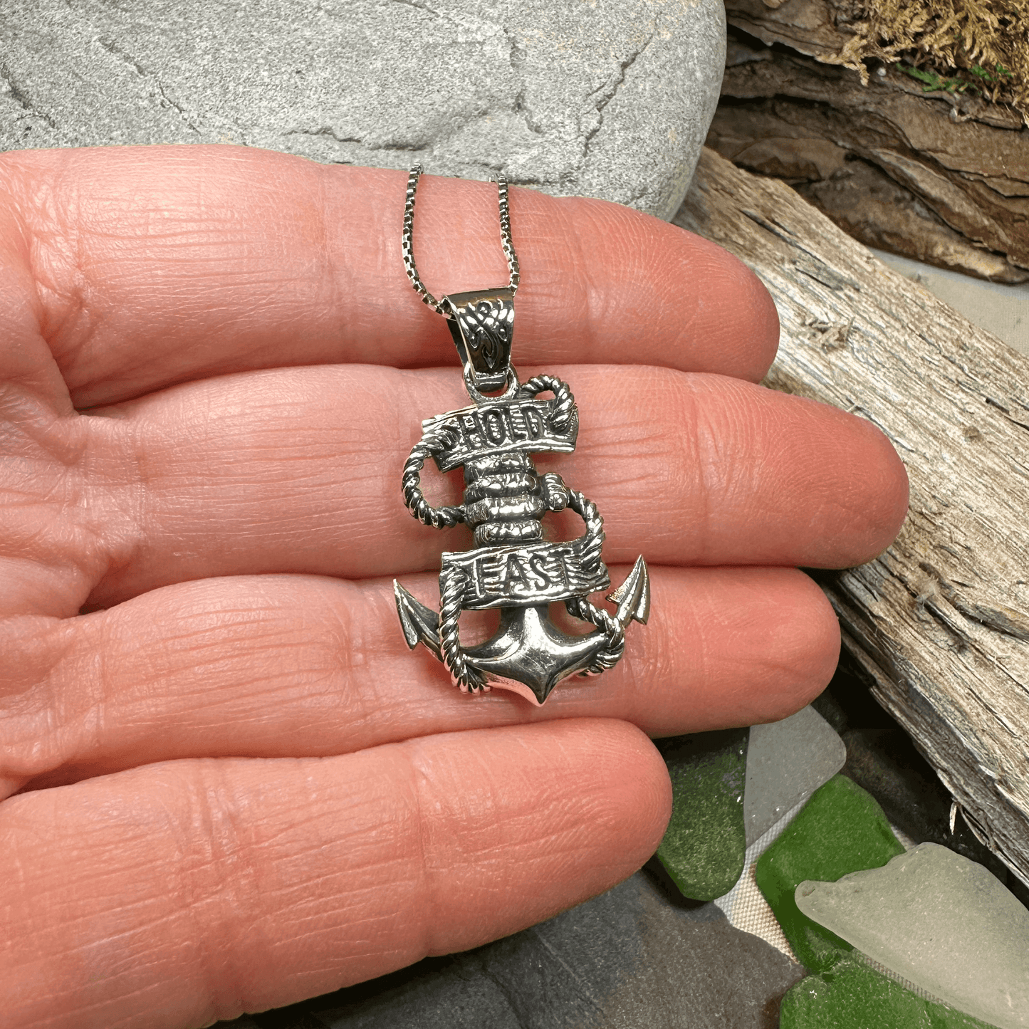Hold Fast Anchor Necklace - 18