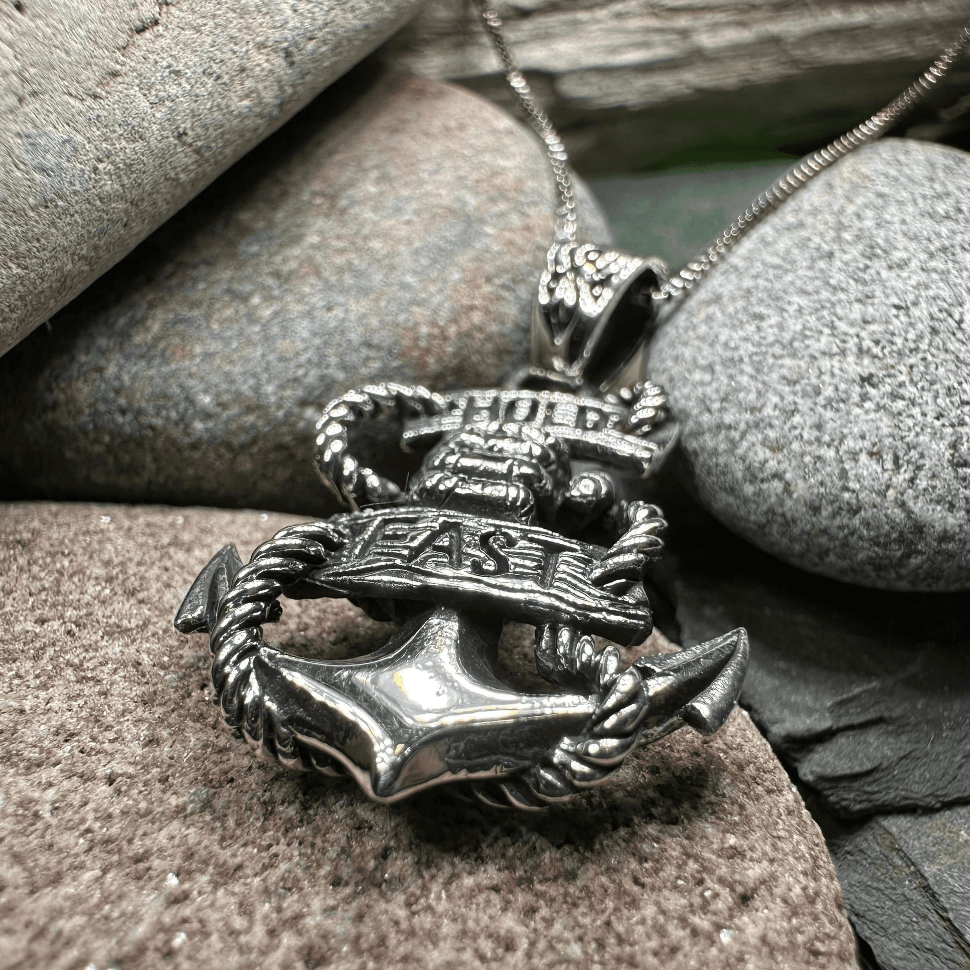 Hold Fast Anchor Necklace - 18