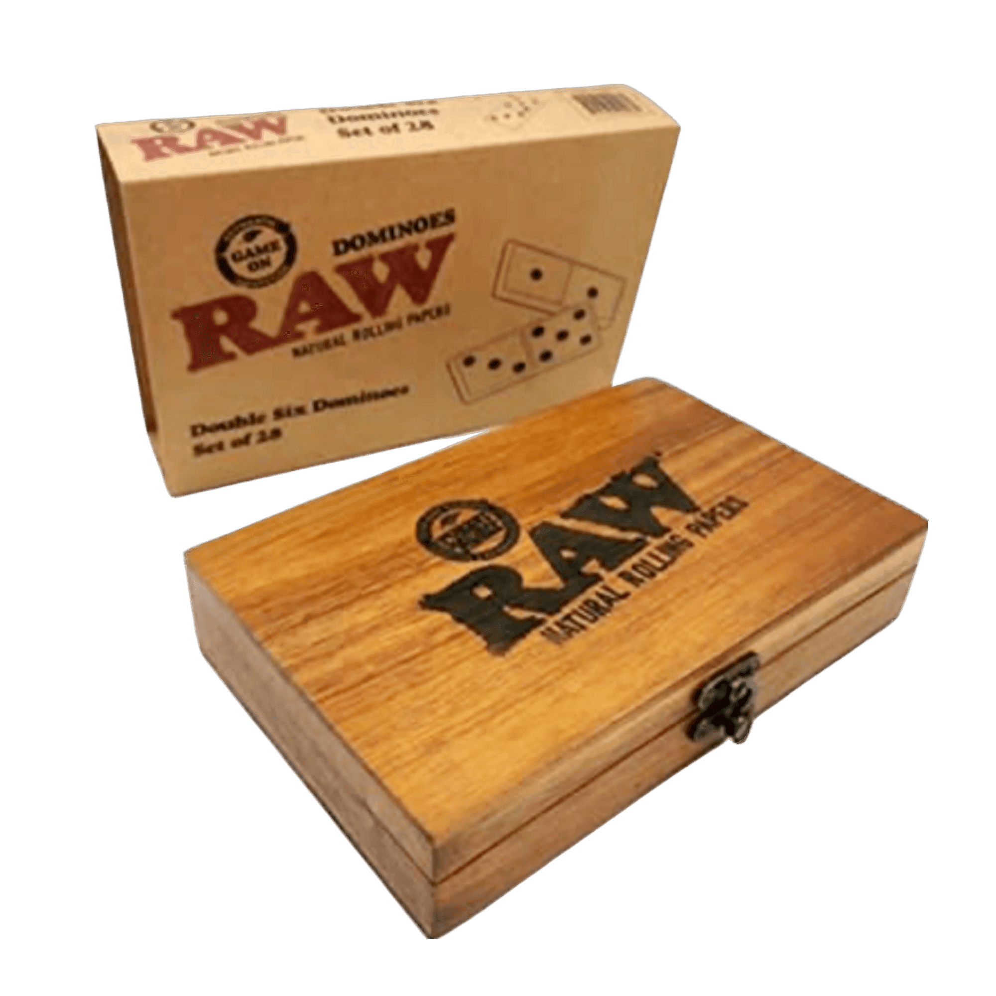 Raw Dominoes Set with Wood Case - 