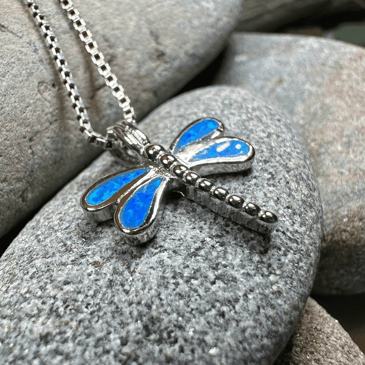 Fairy Meadow Dragonfly Necklace - 18 / Ocean Blue