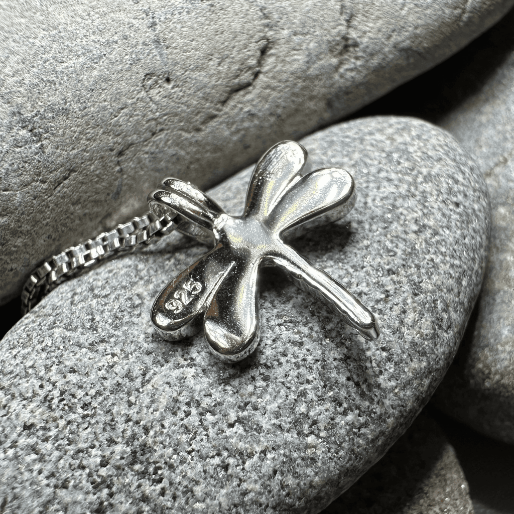 Fairy Meadow Dragonfly Necklace - 18 / White Fire