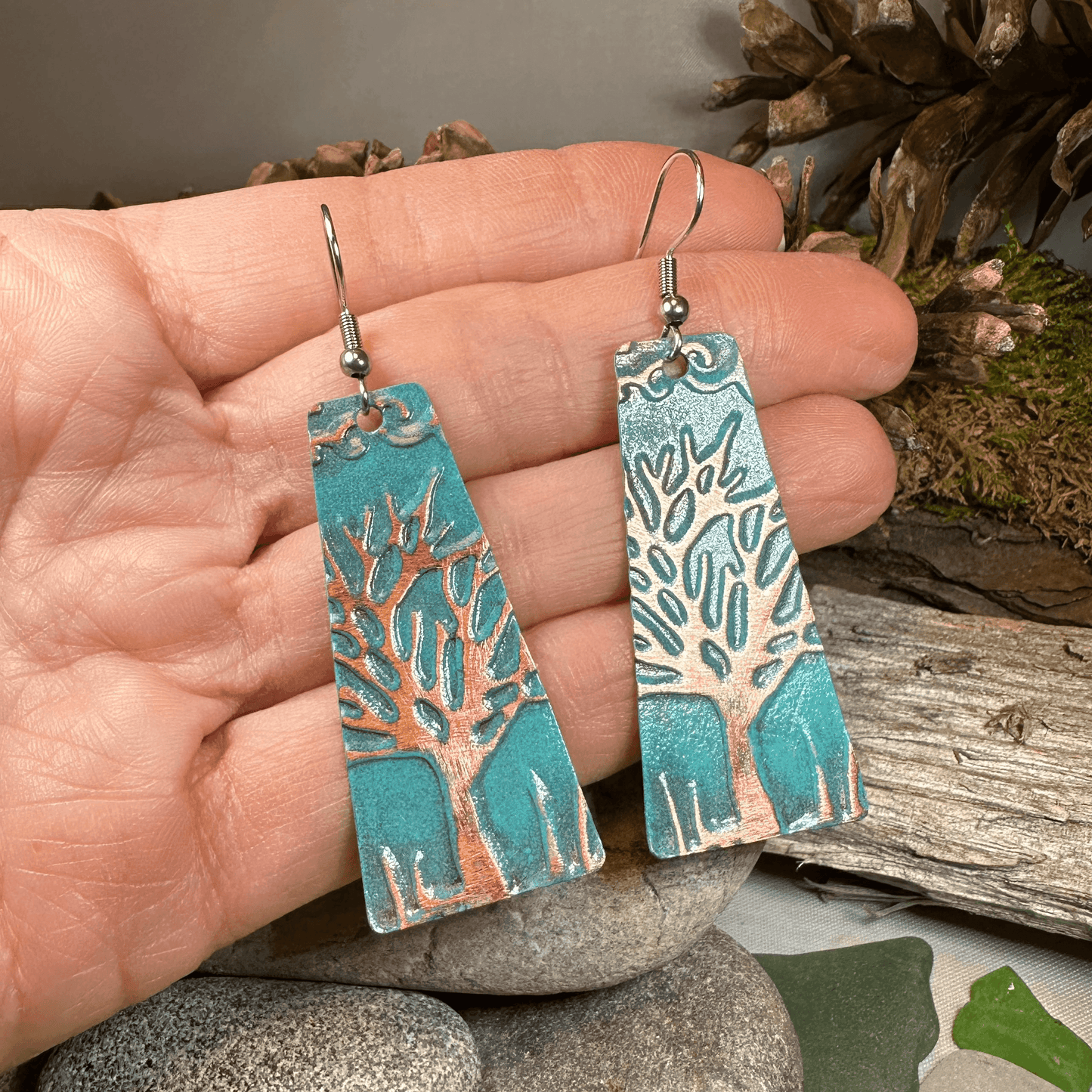 Homeward Tree of Life Copper Earrings - 