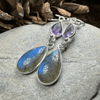 Celtic Waters Earrings - Teardrop Stone Amethyst