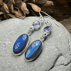 Celtic Waters Earrings - Square Stone Blue Topaz