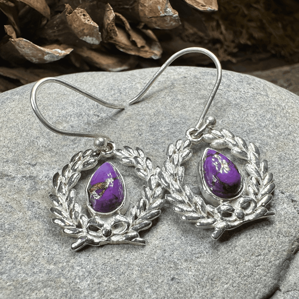 Celtic Victory Wreath Earrings - Mojave Turquoise