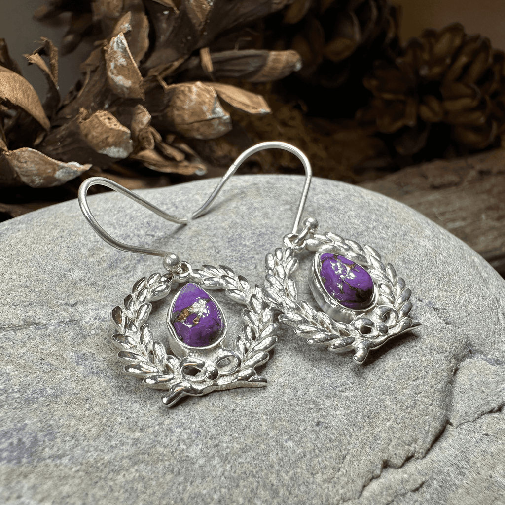 Celtic Victory Wreath Earrings - Moonstone