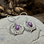 Celtic Victory Wreath Earrings - Moonstone