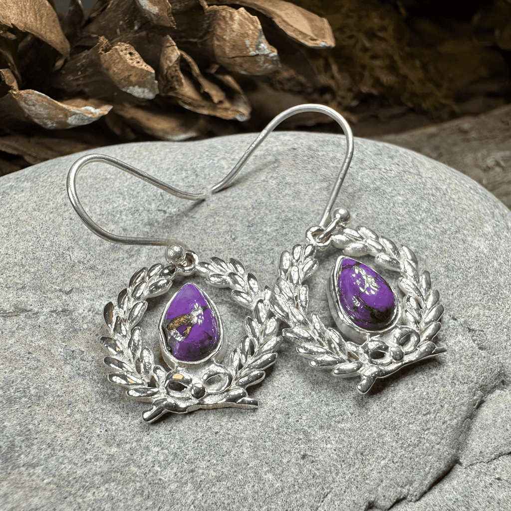 Celtic Victory Wreath Earrings - Moonstone