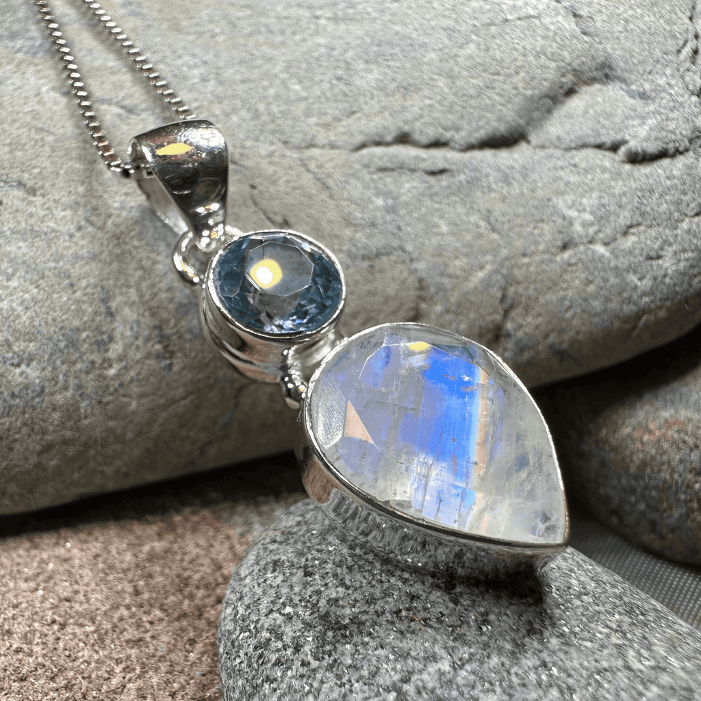 Celtic Morning Moonstone Necklace - 18 / Purple Amethyst