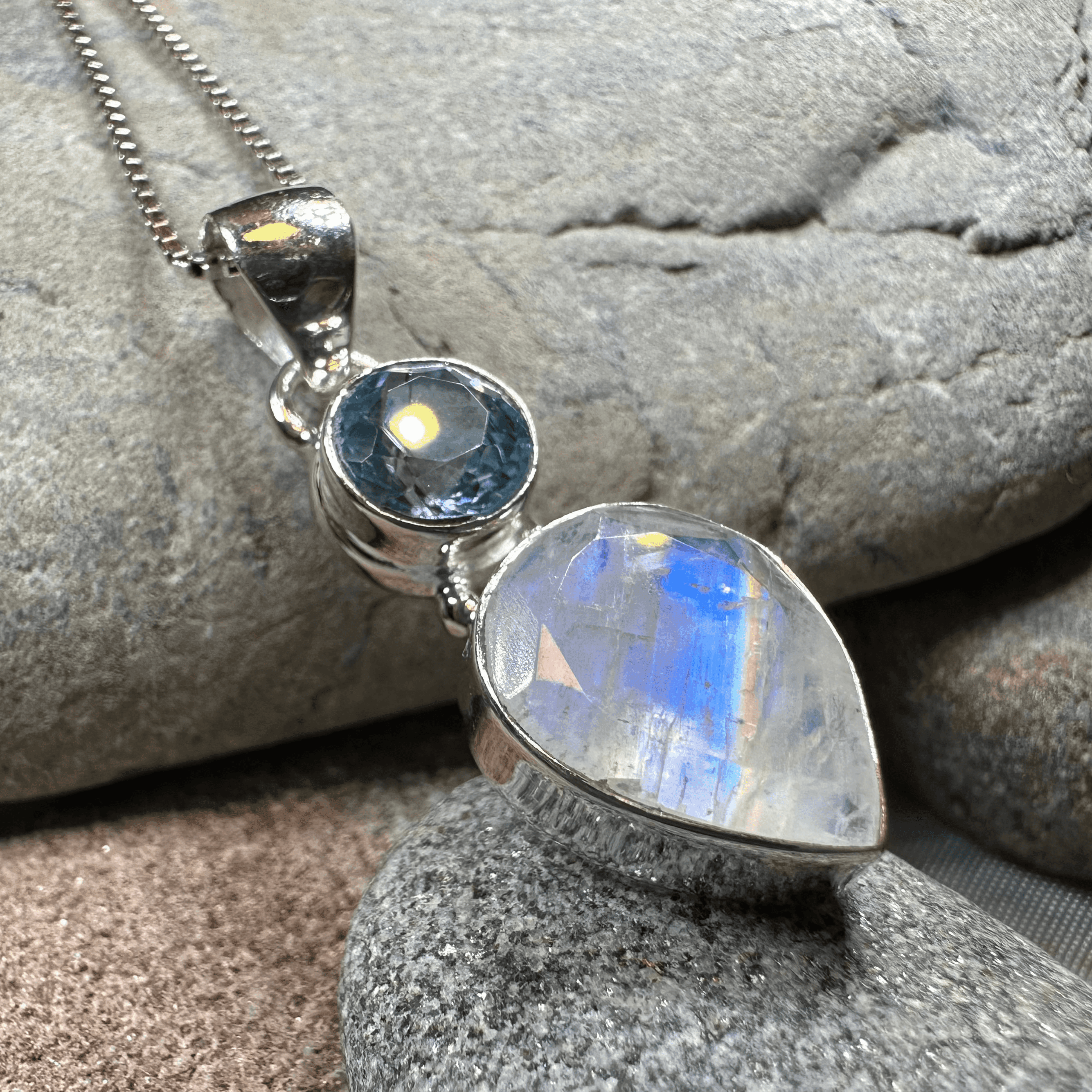 Celtic Morning Moonstone Necklace - 18 / Purple Amethyst
