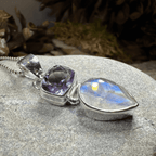 Celtic Morning Moonstone Necklace - 18 / Purple Amethyst