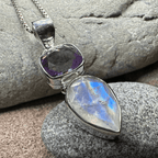 Celtic Morning Moonstone Necklace - 18 / Purple Amethyst