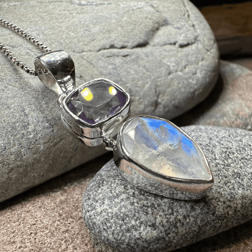 Celtic Morning Moonstone Necklace - 18 / Purple Amethyst