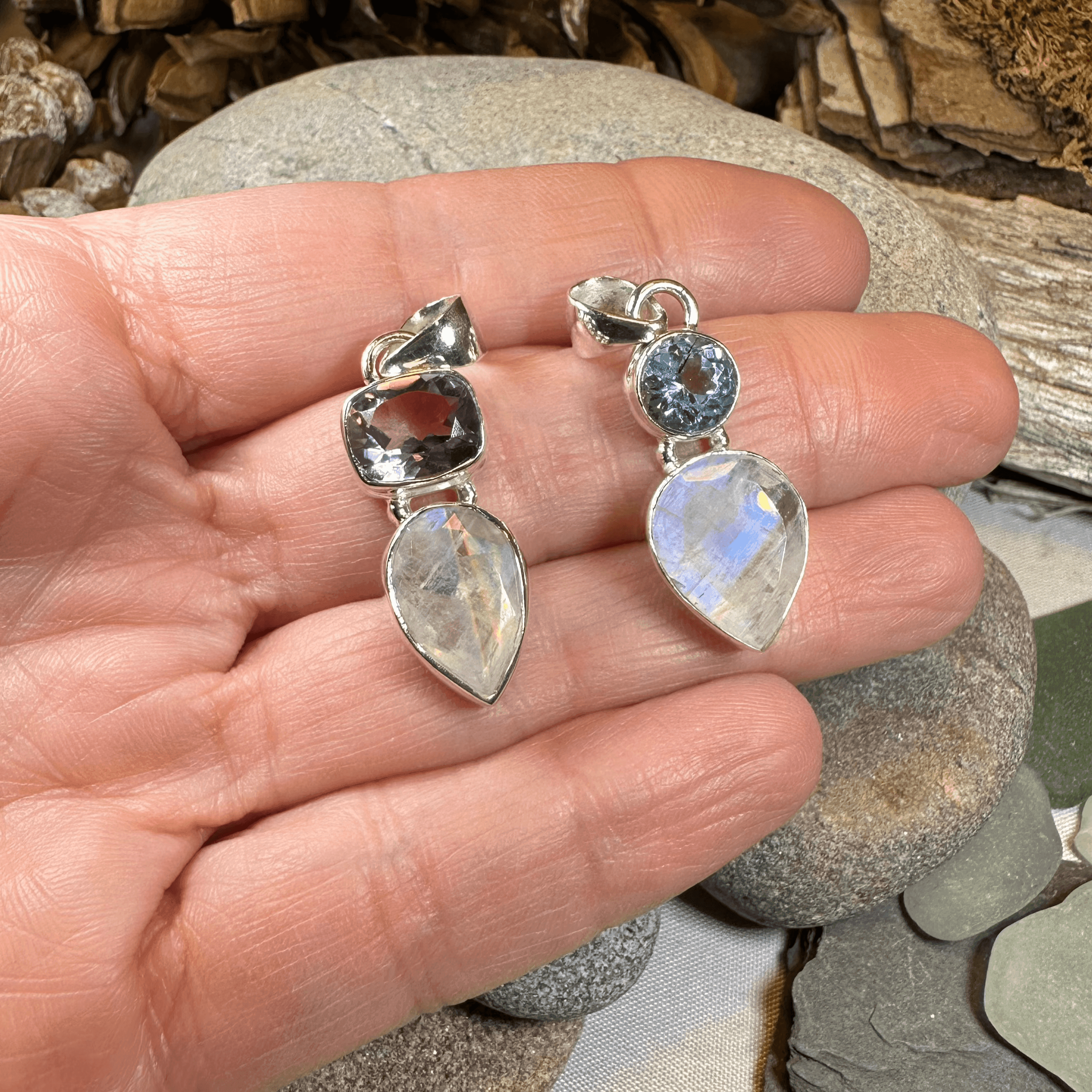Celtic Morning Moonstone Necklace - 18 / Purple Amethyst