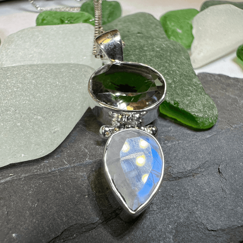 Celtic Morning Moonstone Necklace - 18 / Purple Amethyst