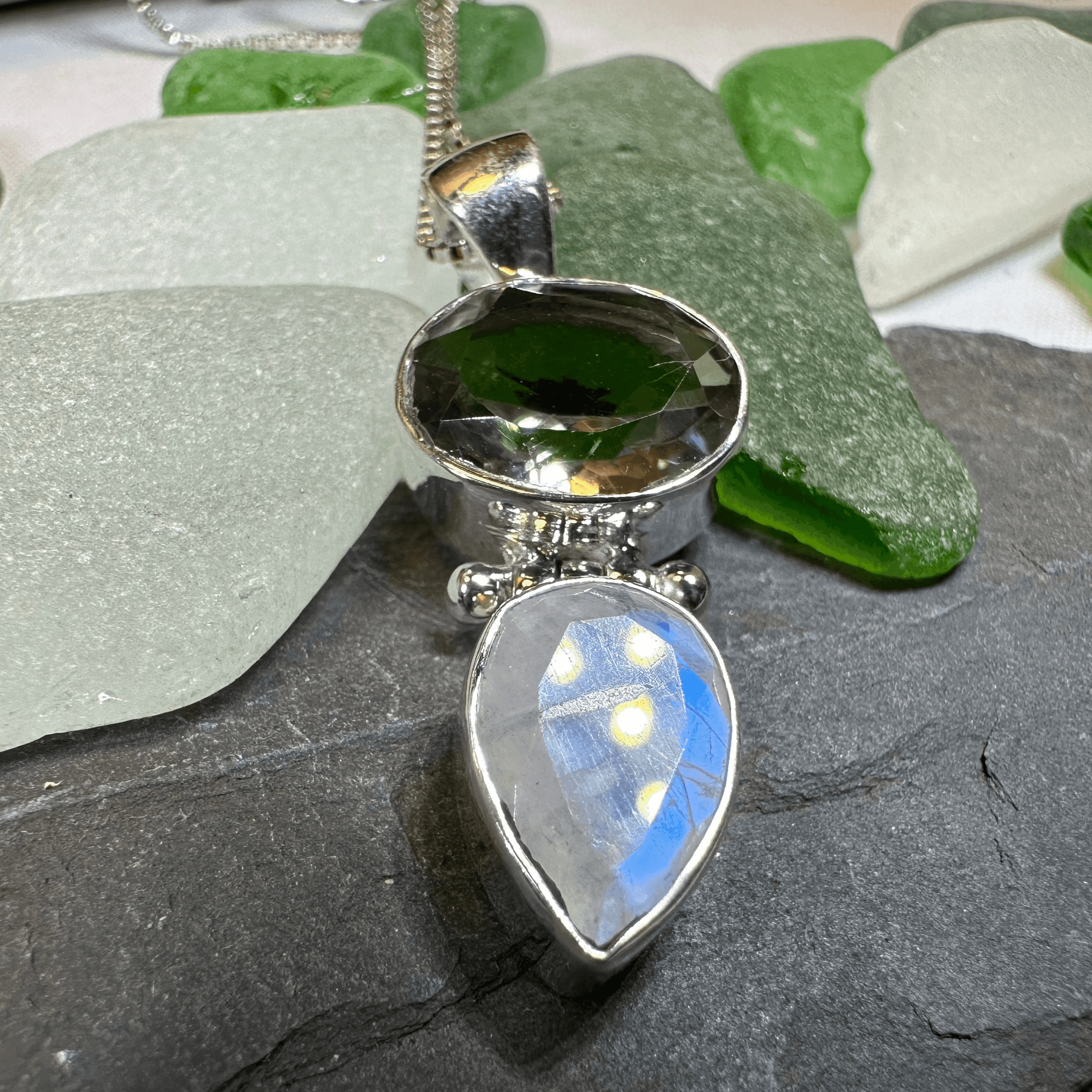 Celtic Morning Moonstone Necklace - 18 / Purple Amethyst