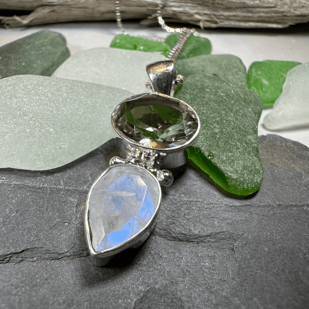 Celtic Morning Moonstone Necklace - 18 / Purple Amethyst