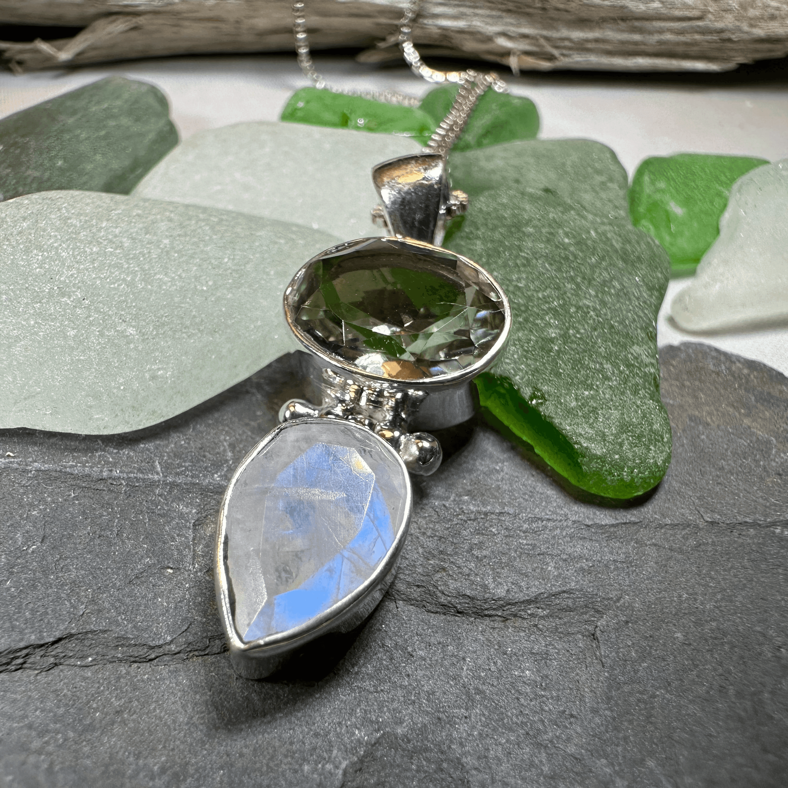 Celtic Morning Moonstone Necklace - 18 / Purple Amethyst
