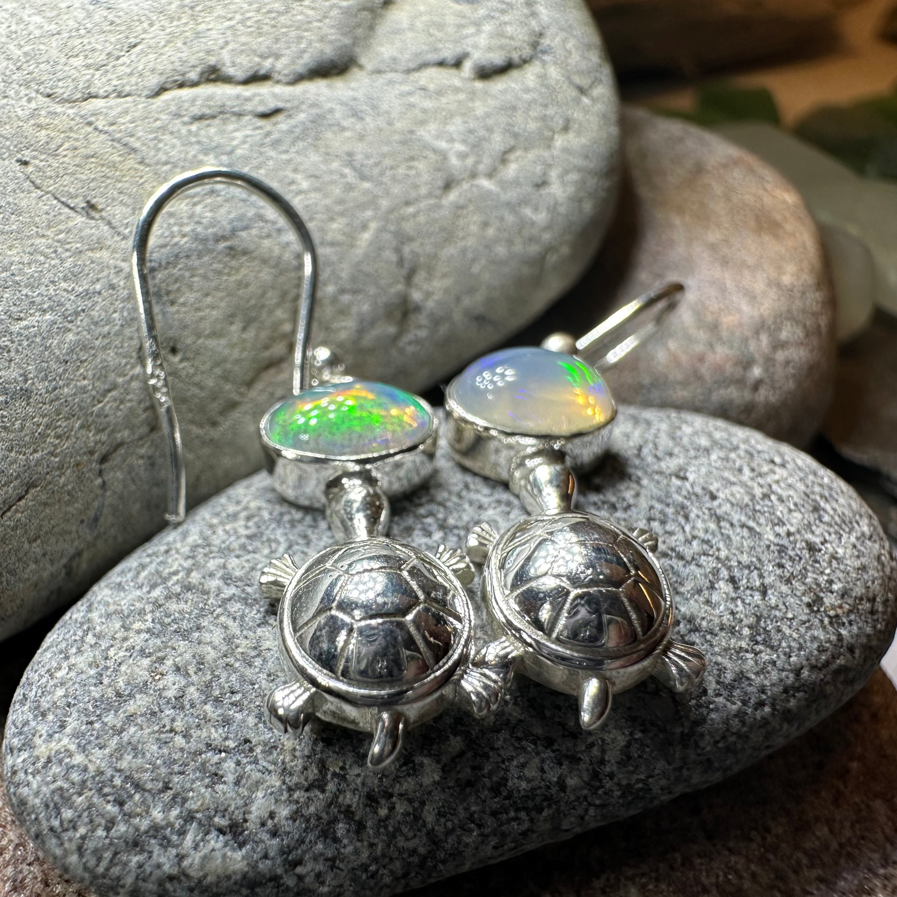 Turtle Opal Earrings