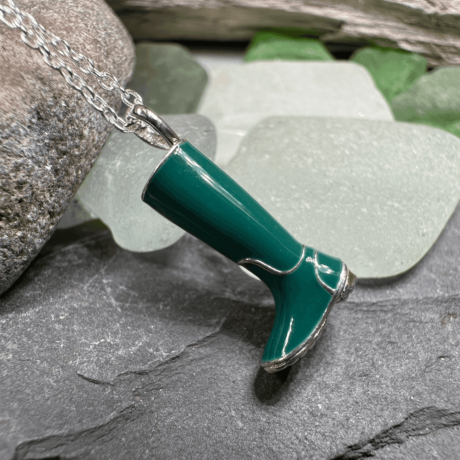 Rainy Day Wellies Boot Necklace - Pink