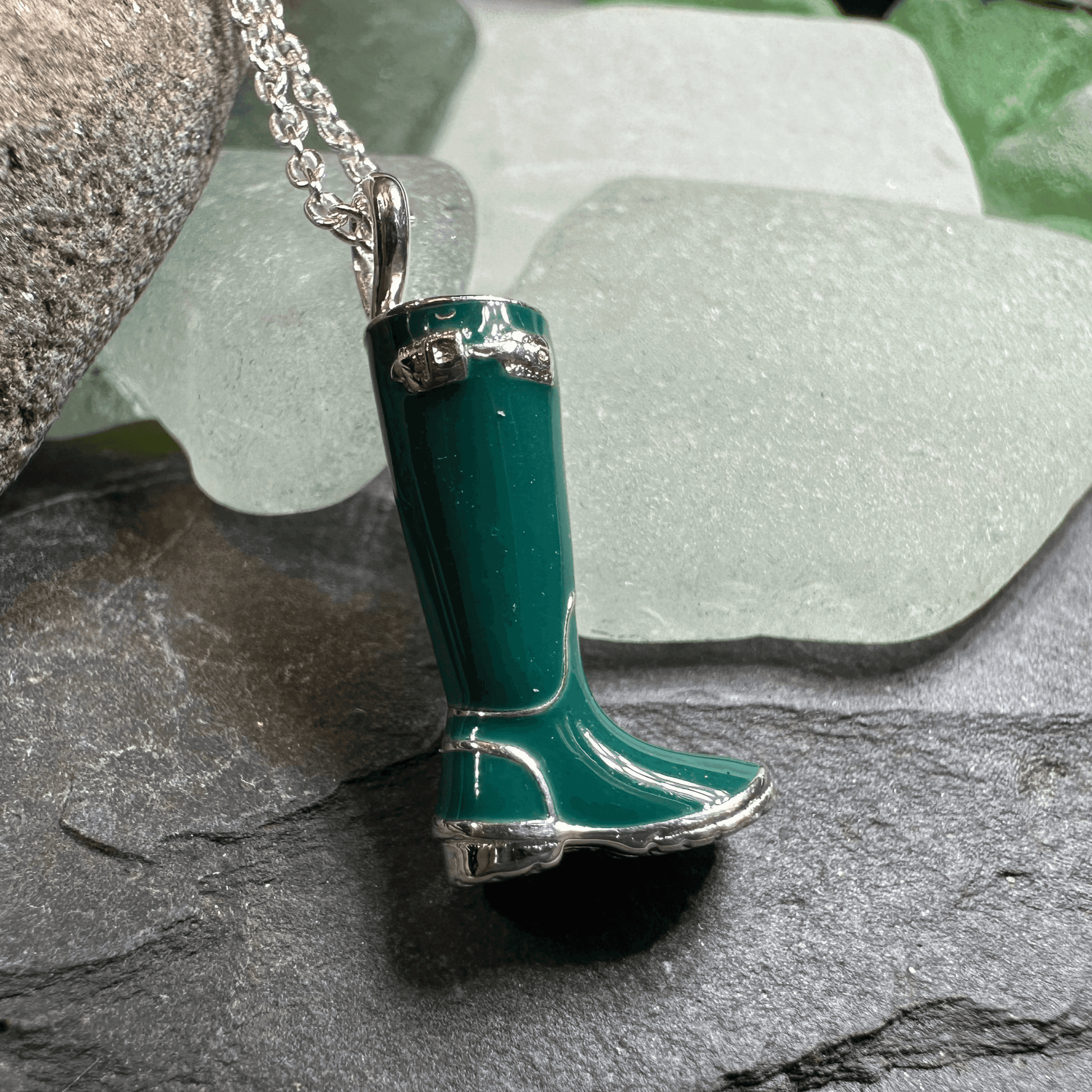 Rainy Day Wellies Boot Necklace - Pink