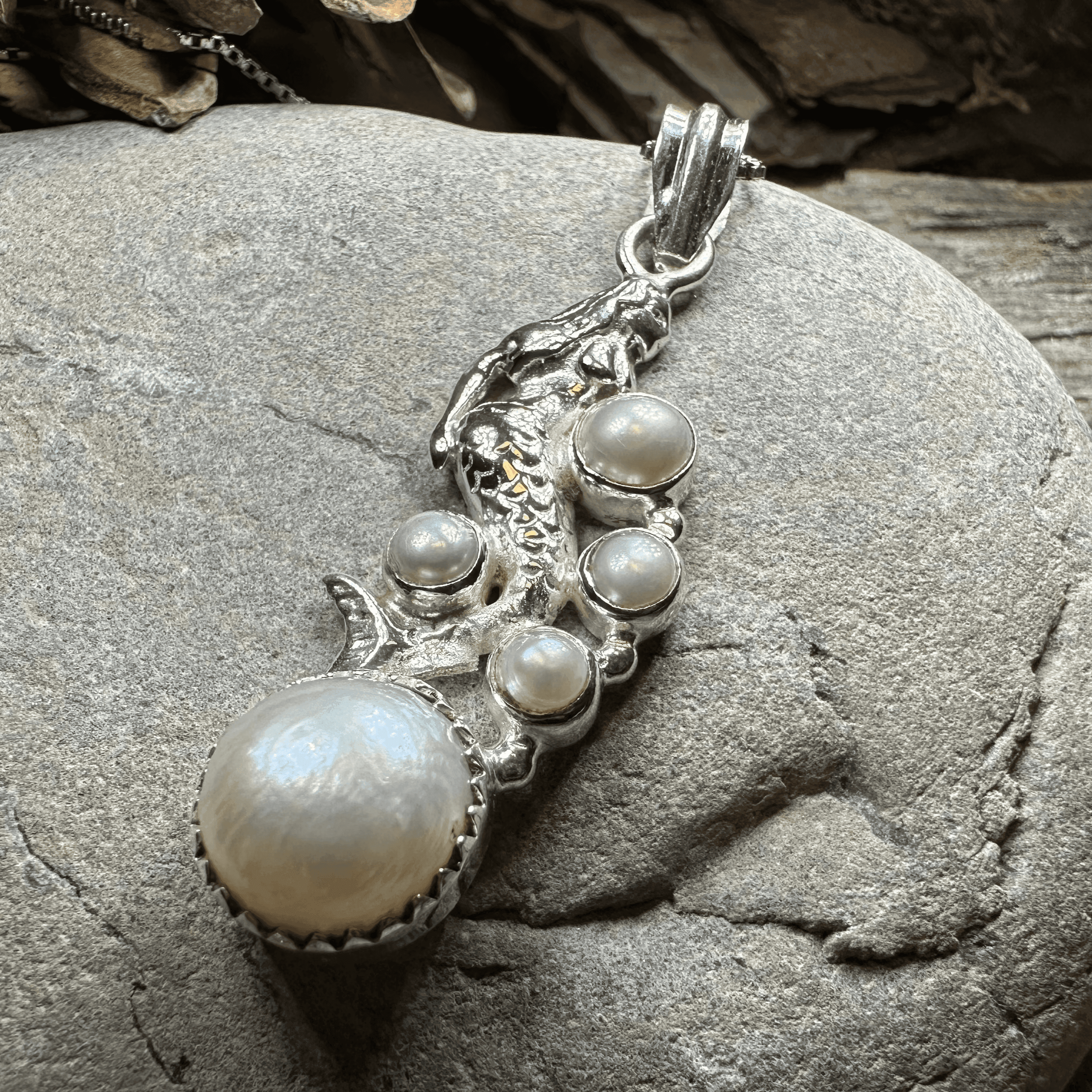 Marica Pearl Mermaid Necklace - 18