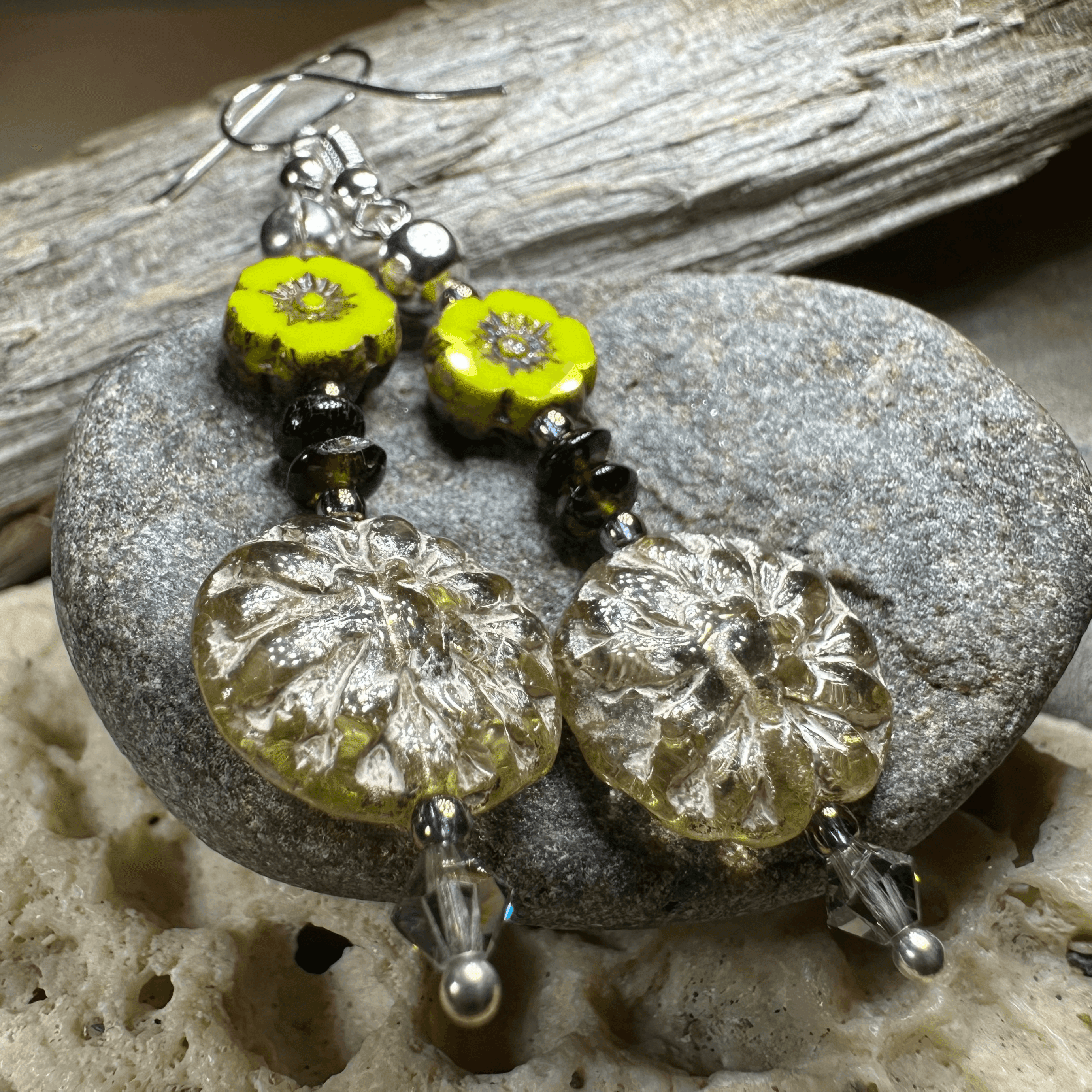 Celtic Twilight Mist Earrings - Dusky Green