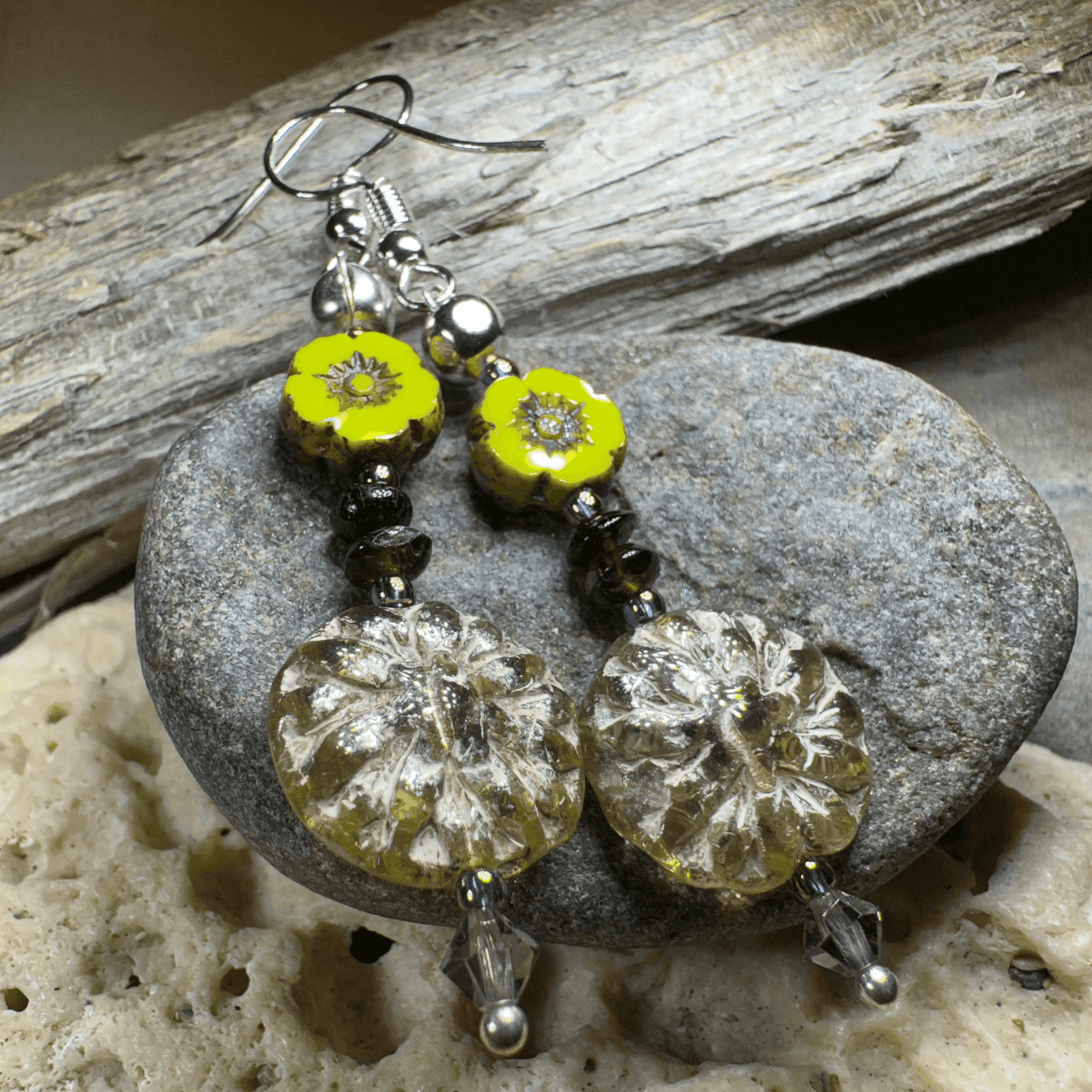 Celtic Twilight Mist Earrings - Dusky Green