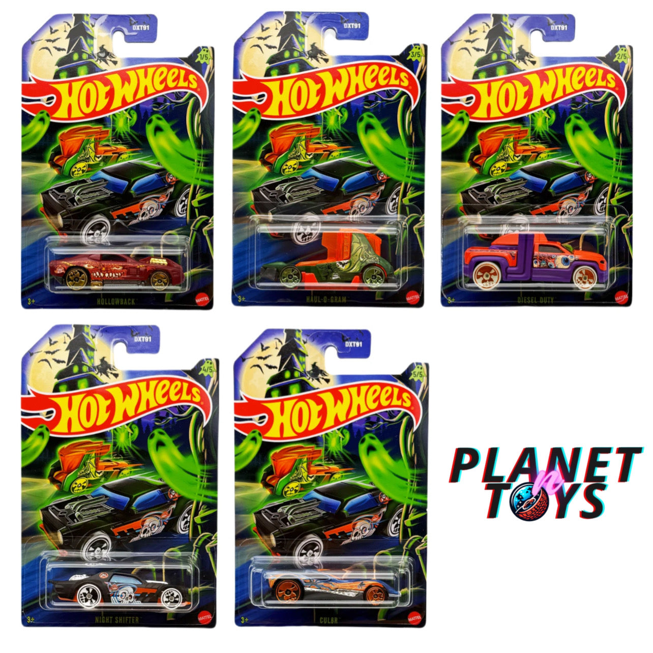Hot Wheels 2025 Halloween 5 Cars Set
