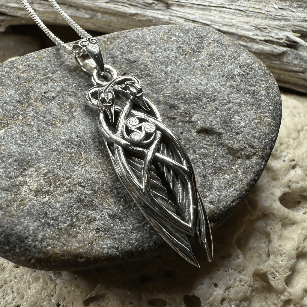 Art Deco Children of Lir Swan Necklace - 18