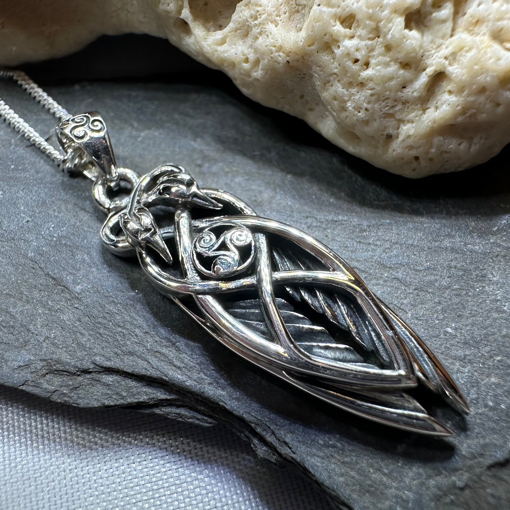 Art Deco Children of Lir Swan Necklace