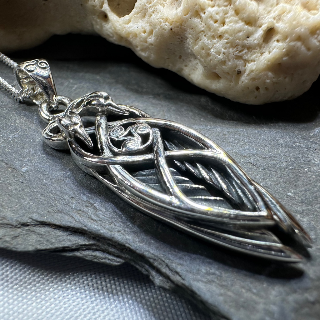 Art Deco Children of Lir Swan Necklace