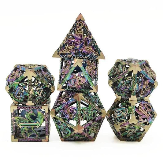 (Golden Rainbow) Deadly Dragon Dice: Shards of Oblivion Hollow Metal - 