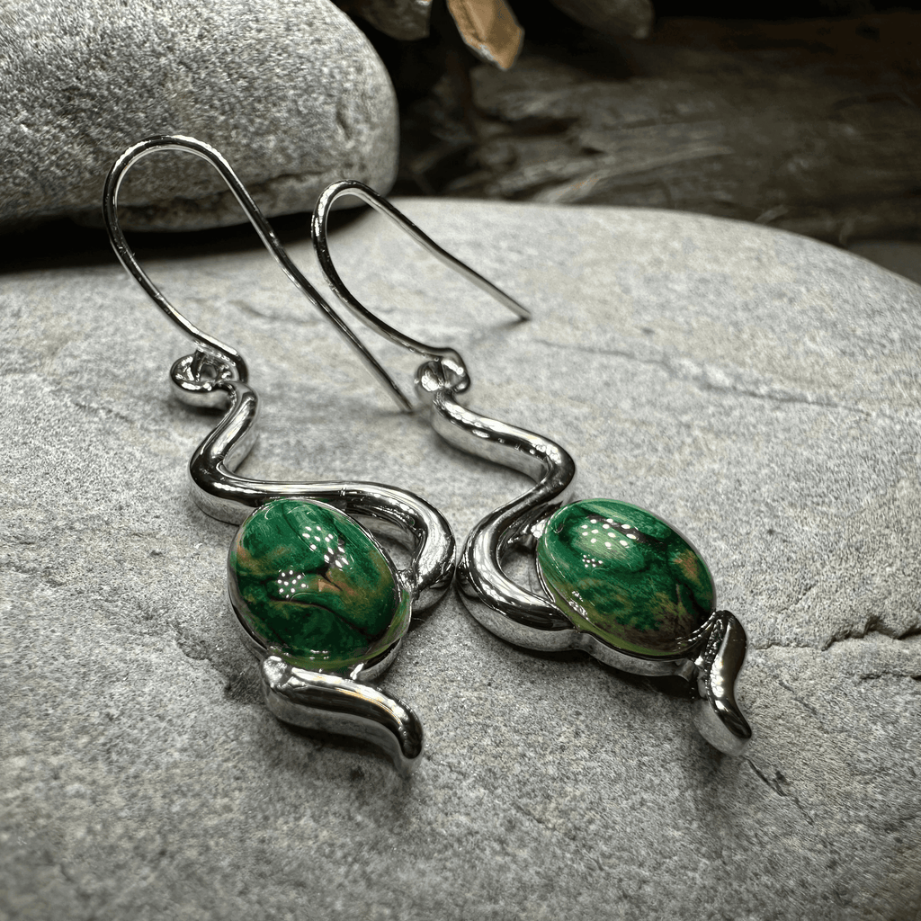 Heathergems Celtic Wiggle Earrings - Green
