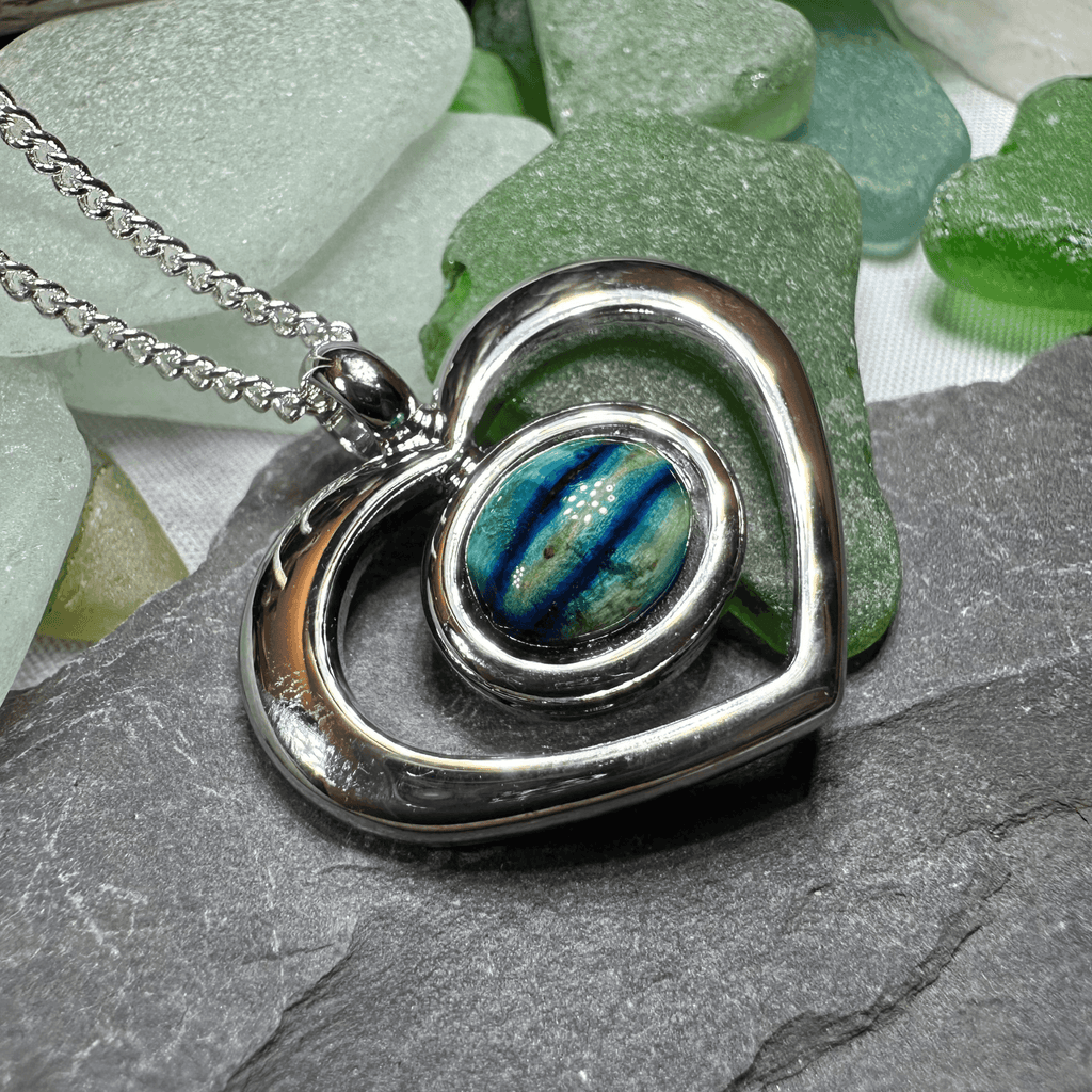 Heathergems Open Heart Necklace - Green