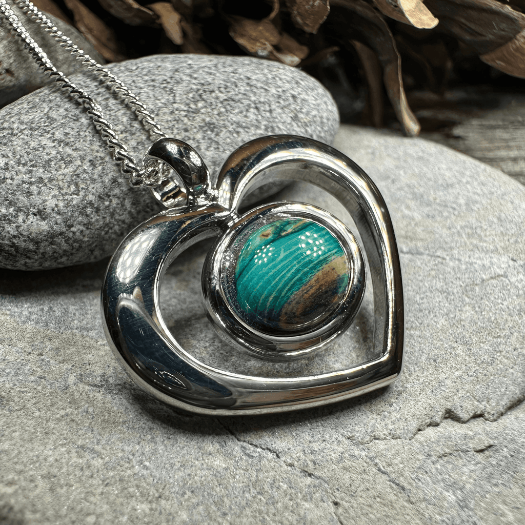 Heathergems Open Heart Necklace - Green