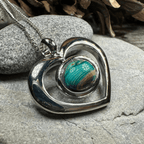 Heathergems Open Heart Necklace - Green