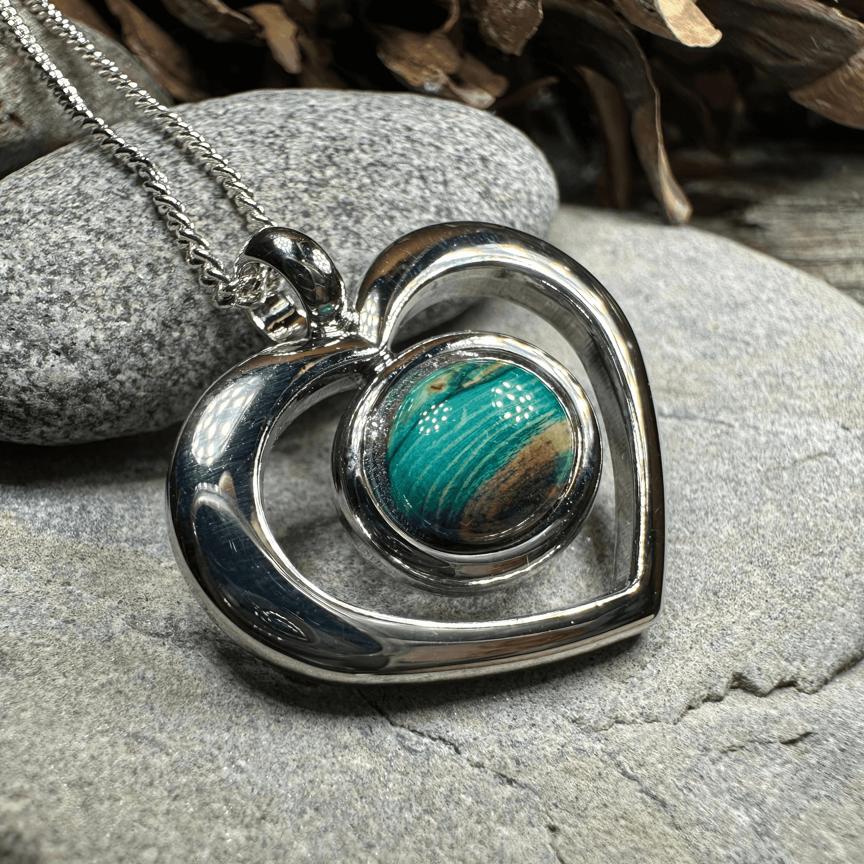 Heathergems Open Heart Necklace - Green